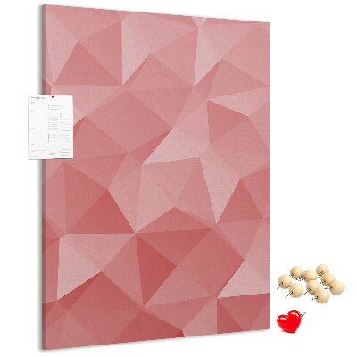 Memo cork board Abstract pink geometric triangle pattern