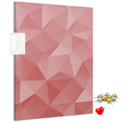 Memo cork board Abstract pink geometric triangle pattern