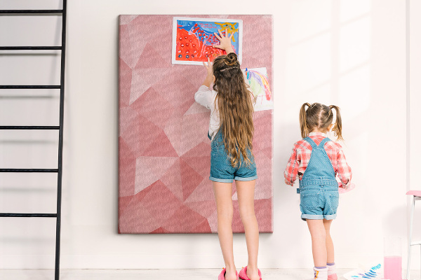 Memo cork board Abstract pink geometric triangle pattern