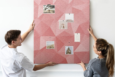 Memo cork board Abstract pink geometric triangle pattern