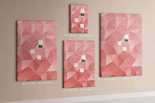 Memo cork board Abstract pink geometric triangle pattern