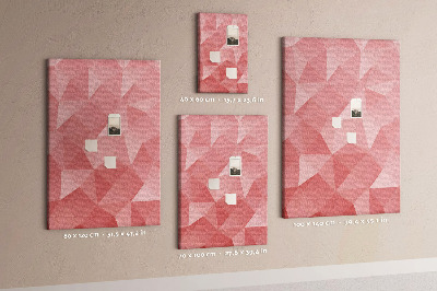 Memo cork board Abstract pink geometric triangle pattern