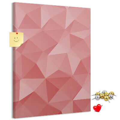 Memo cork board Abstract pink geometric triangle pattern