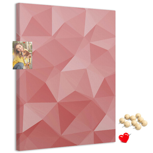 Memo cork board Abstract pink geometric triangle pattern