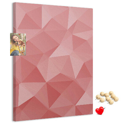 Memo cork board Abstract pink geometric triangle pattern