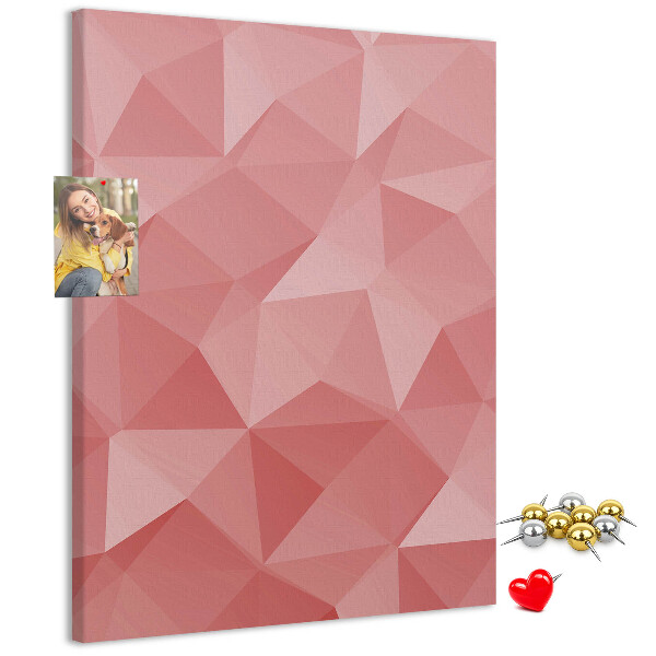 Memo cork board Abstract pink geometric triangle pattern