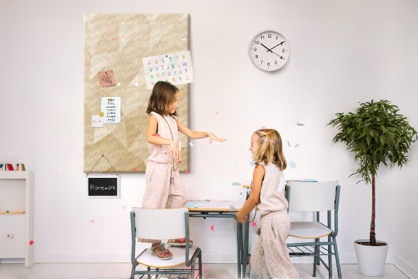 Pin board Geometry in shades of beige and brown