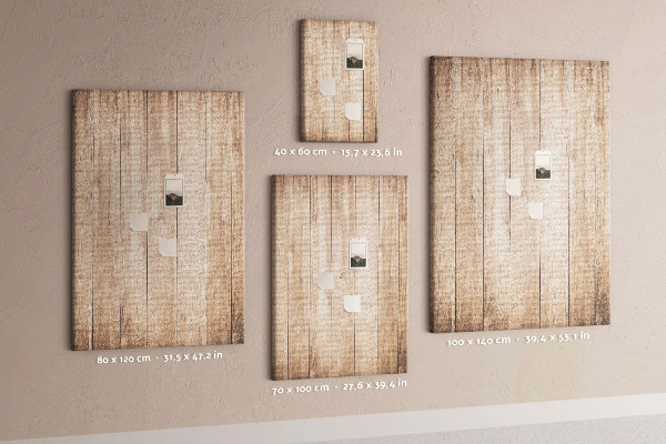 Memo cork board Natural pattern of wooden boards on the background