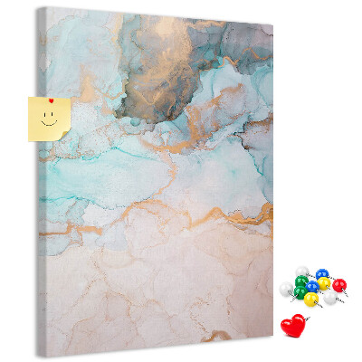 Wall cork memo board Delicate watercolors in shades of blue