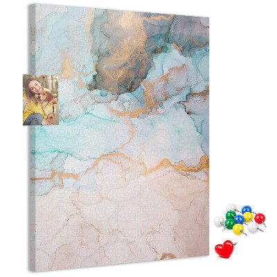 Wall cork memo board Delicate watercolors in shades of blue