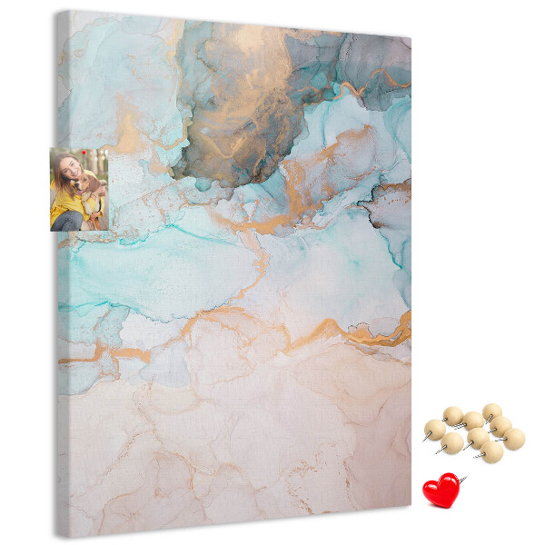 Wall cork memo board Delicate watercolors in shades of blue
