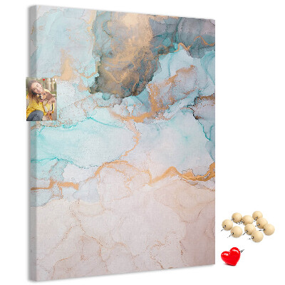 Wall cork memo board Delicate watercolors in shades of blue