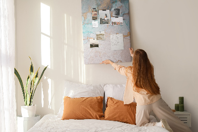 Wall cork memo board Delicate watercolors in shades of blue