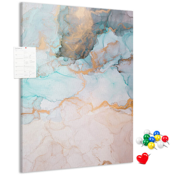 Wall cork memo board Delicate watercolors in shades of blue