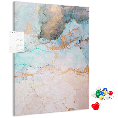 Wall cork memo board Delicate watercolors in shades of blue