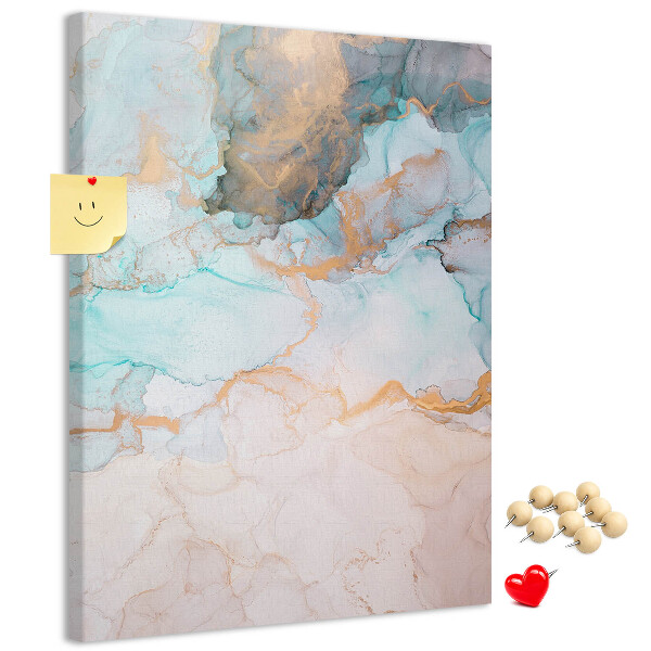Wall cork memo board Delicate watercolors in shades of blue