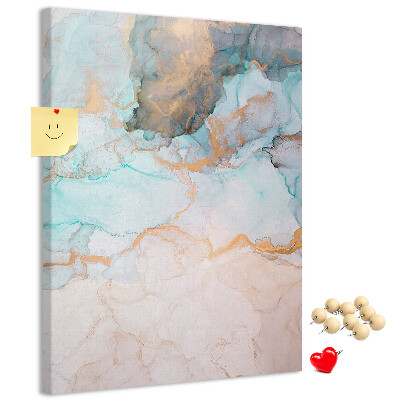 Wall cork memo board Delicate watercolors in shades of blue