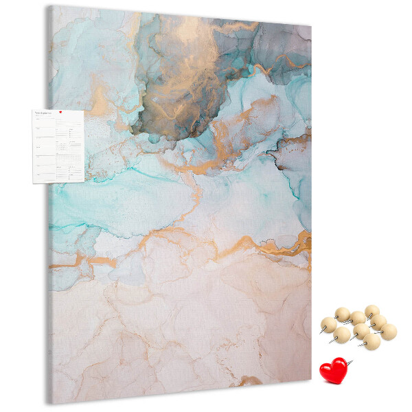 Wall cork memo board Delicate watercolors in shades of blue