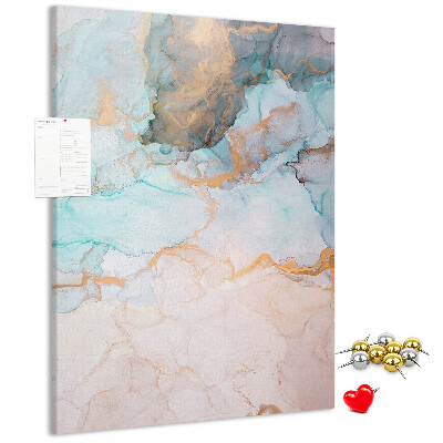 Wall cork memo board Delicate watercolors in shades of blue