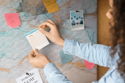 Wall cork memo board Delicate watercolors in shades of blue
