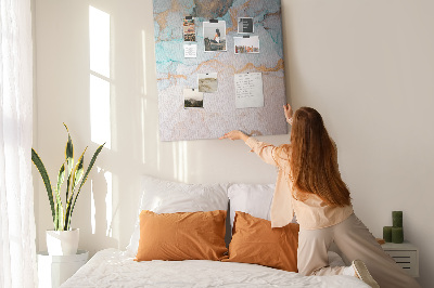 Wall cork memo board Delicate watercolors in shades of blue