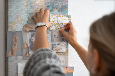 Wall cork memo board Delicate watercolors in shades of blue