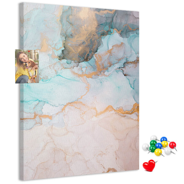 Wall cork memo board Delicate watercolors in shades of blue