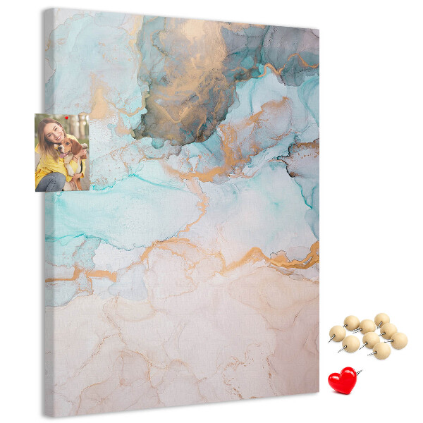 Wall cork memo board Delicate watercolors in shades of blue