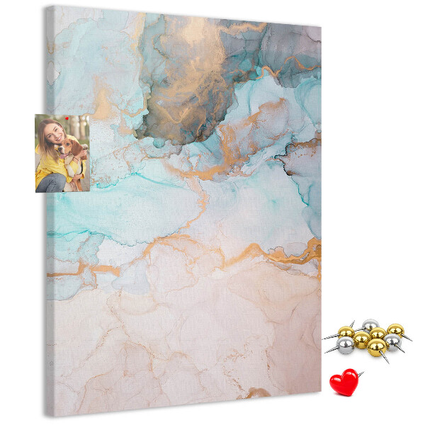 Wall cork memo board Delicate watercolors in shades of blue