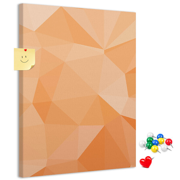 Pin board Geometry in shades of orange and beige