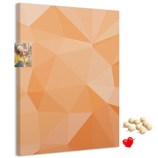 Pin board Geometry in shades of orange and beige