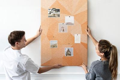 Pin board Geometry in shades of orange and beige