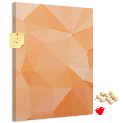 Pin board Geometry in shades of orange and beige