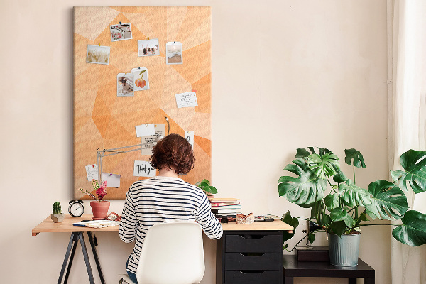 Pin board Geometry in shades of orange and beige
