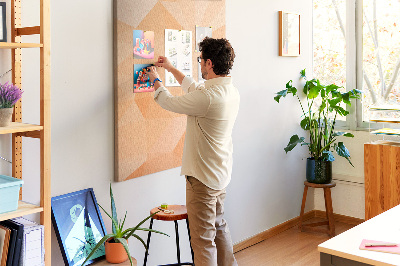 Pin board Geometry in shades of orange and beige