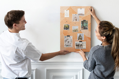 Pin board Geometry in shades of orange and beige