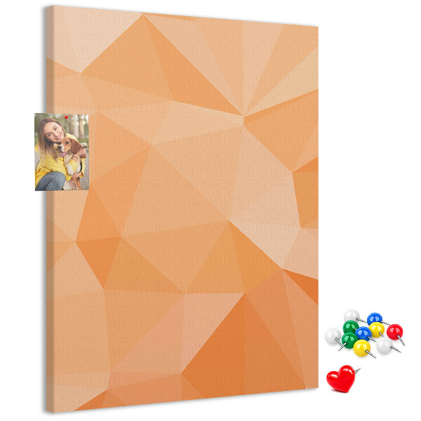 Pin board Geometry in shades of orange and beige