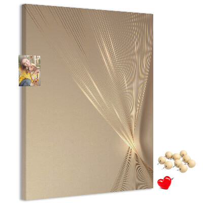 Wall cork memo board Delicate lines on a background in shades of beige