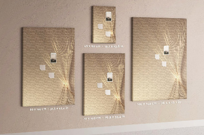 Wall cork memo board Delicate lines on a background in shades of beige