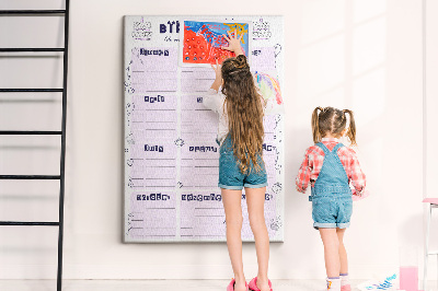 Memo cork board Birthday calendar with colorful balloons