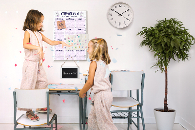 Memo cork board Birthday calendar with colorful balloons