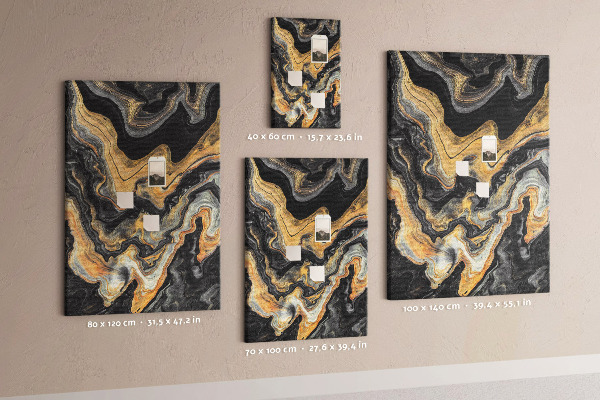 Pin board Gold and black abstract marble waves