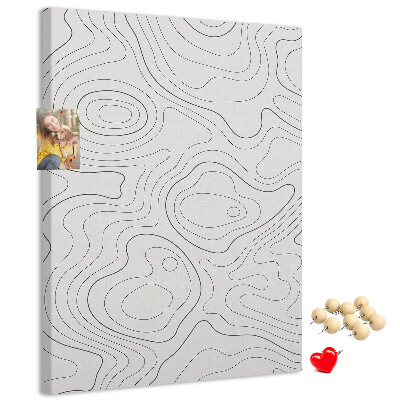 Wall cork memo board Abstract lines and waves on the background