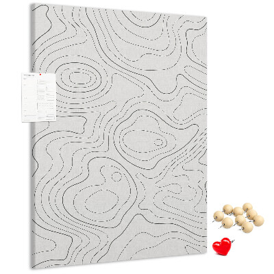 Wall cork memo board Abstract lines and waves on the background