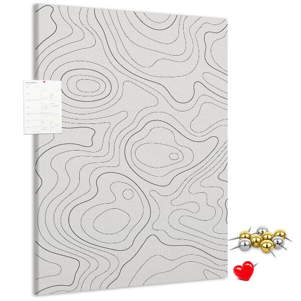 Wall cork memo board Abstract lines and waves on the background