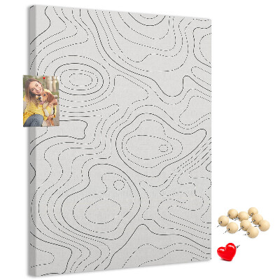 Wall cork memo board Abstract lines and waves on the background