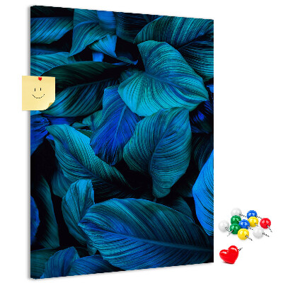 Pin board Night leaves in shades of blue