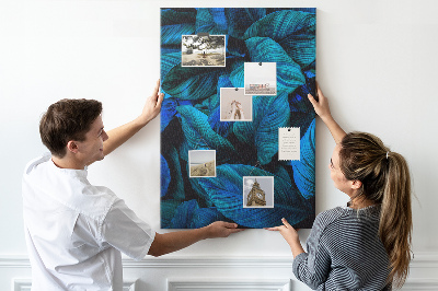 Pin board Night leaves in shades of blue
