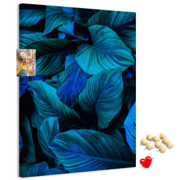 Pin board Night leaves in shades of blue