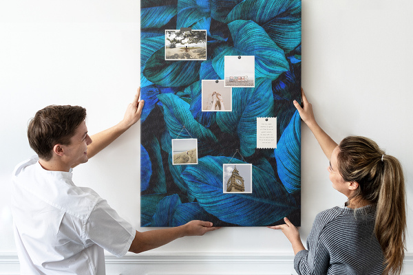 Pin board Night leaves in shades of blue